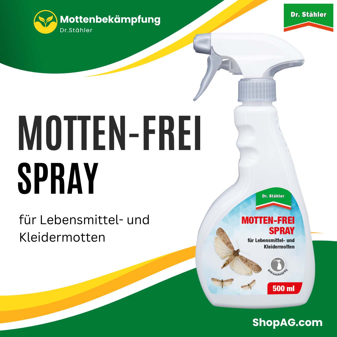 Motten-Frei Spray 500 ml gegen Lebensmittel und Kleidermotten Dr. Stähler