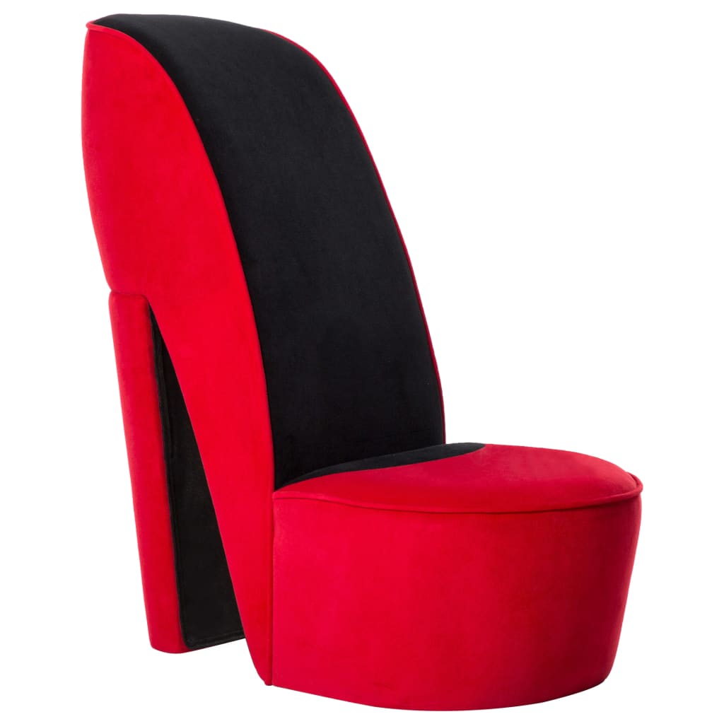 Stuhl in Stöckelschuh-Form Rot Samt