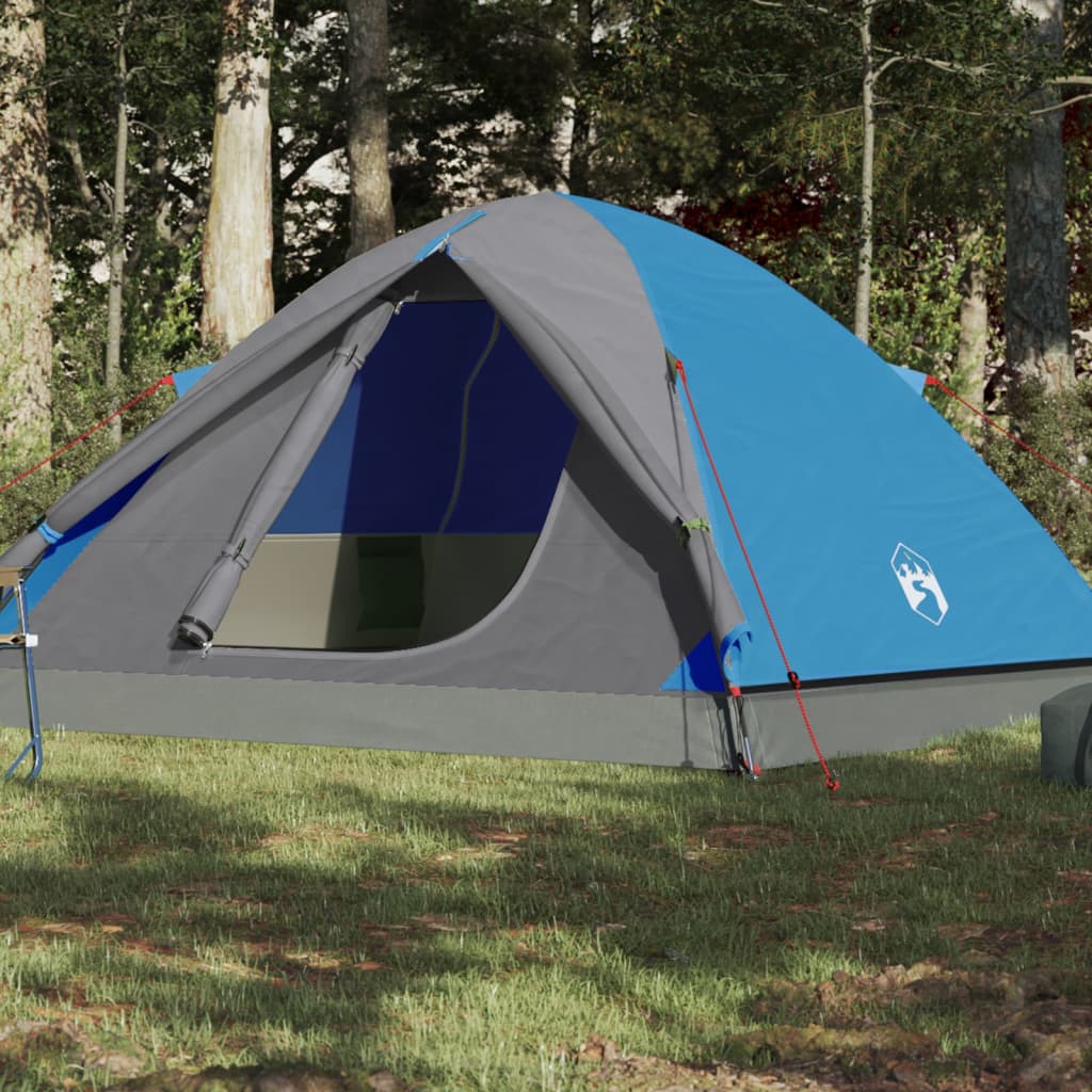 vidaXL Campingzelt 6 Personen Blau 348x340x190 cm 190T Taft