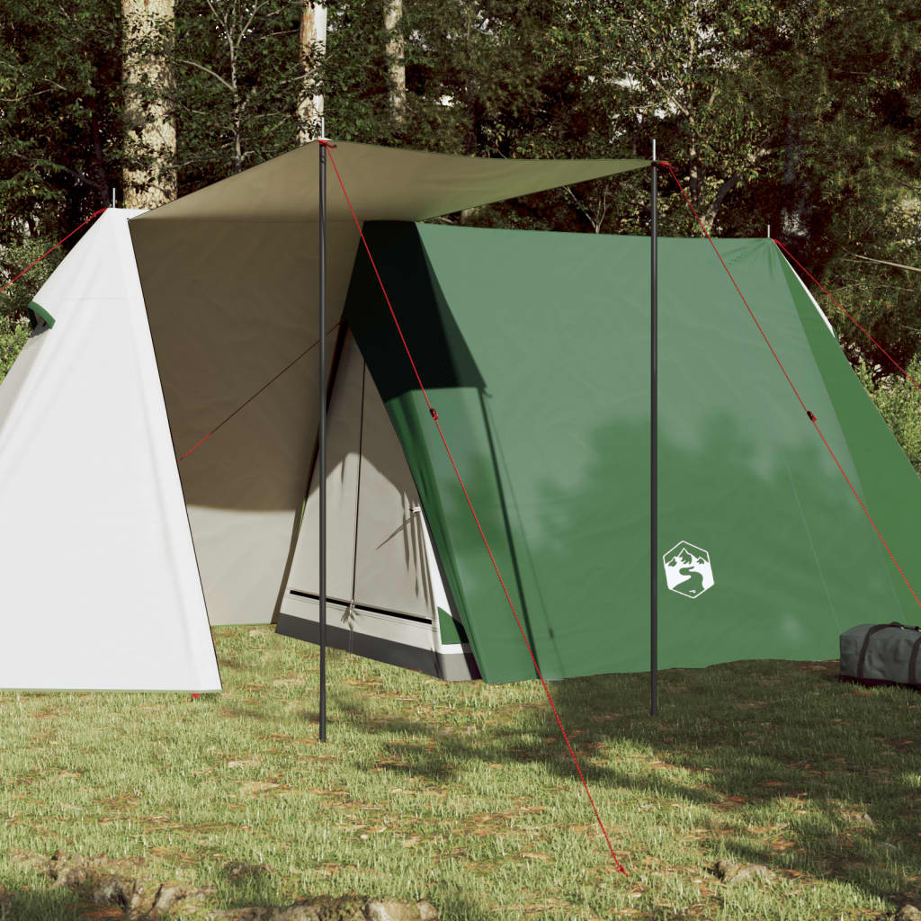 vidaXL Campingzelt 3 Personen Grün 465x220x170 cm 185T Taft