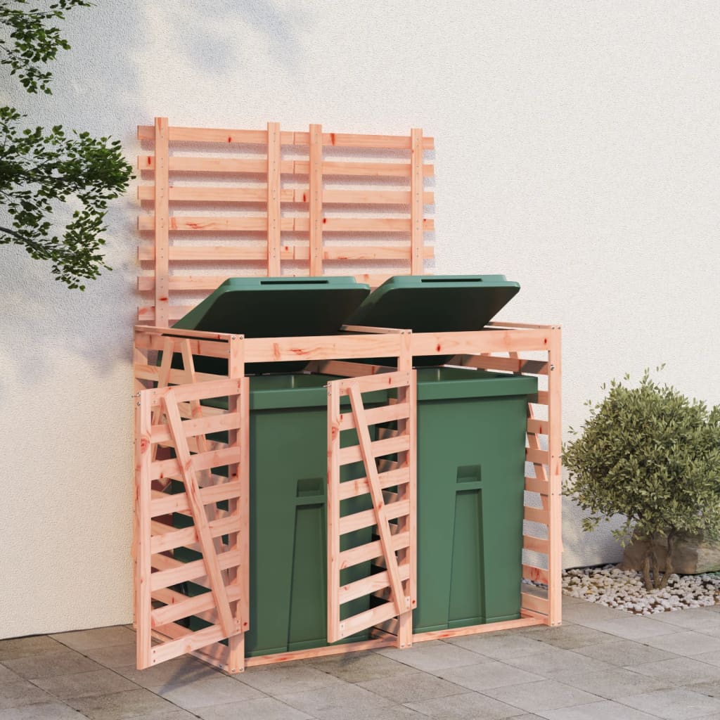 Mülltonnenbox für 2 Tonnen Massivholz Douglasie