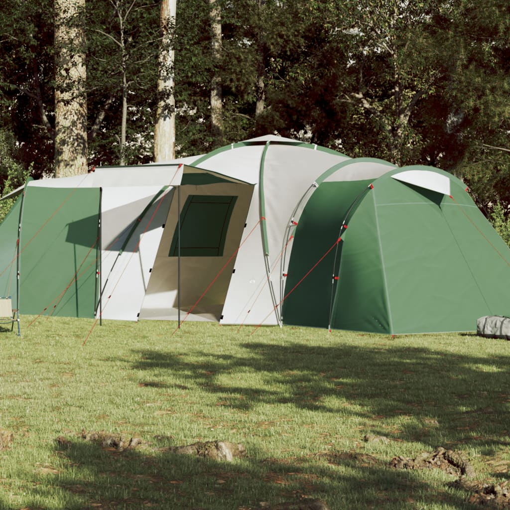 vidaXL Campingzelt 12 Personen Grün 840x720x200 cm 185T Taft
