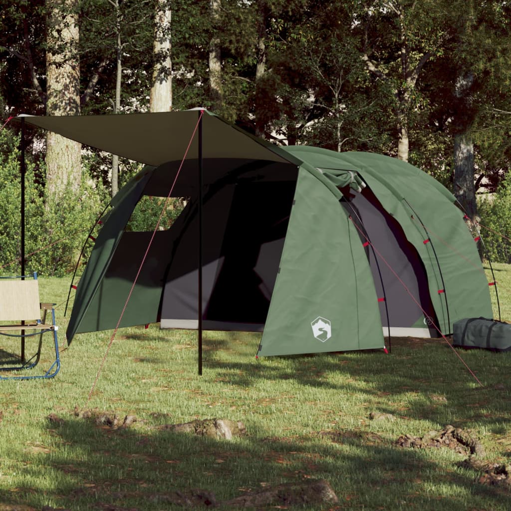 vidaXL Campingzelt 4 Personen Grün 420x260x153 cm 185T Taft