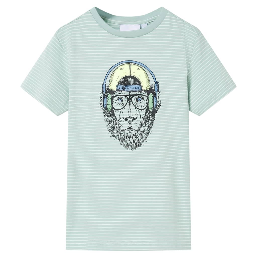 Kinder-T-Shirt mit Streifen Helles Minzgrün 116