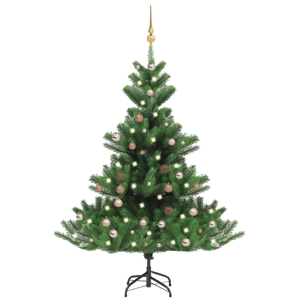 Künstlicher Weihnachtsbaum Nordmann LED & Kugeln Grün 120 cm