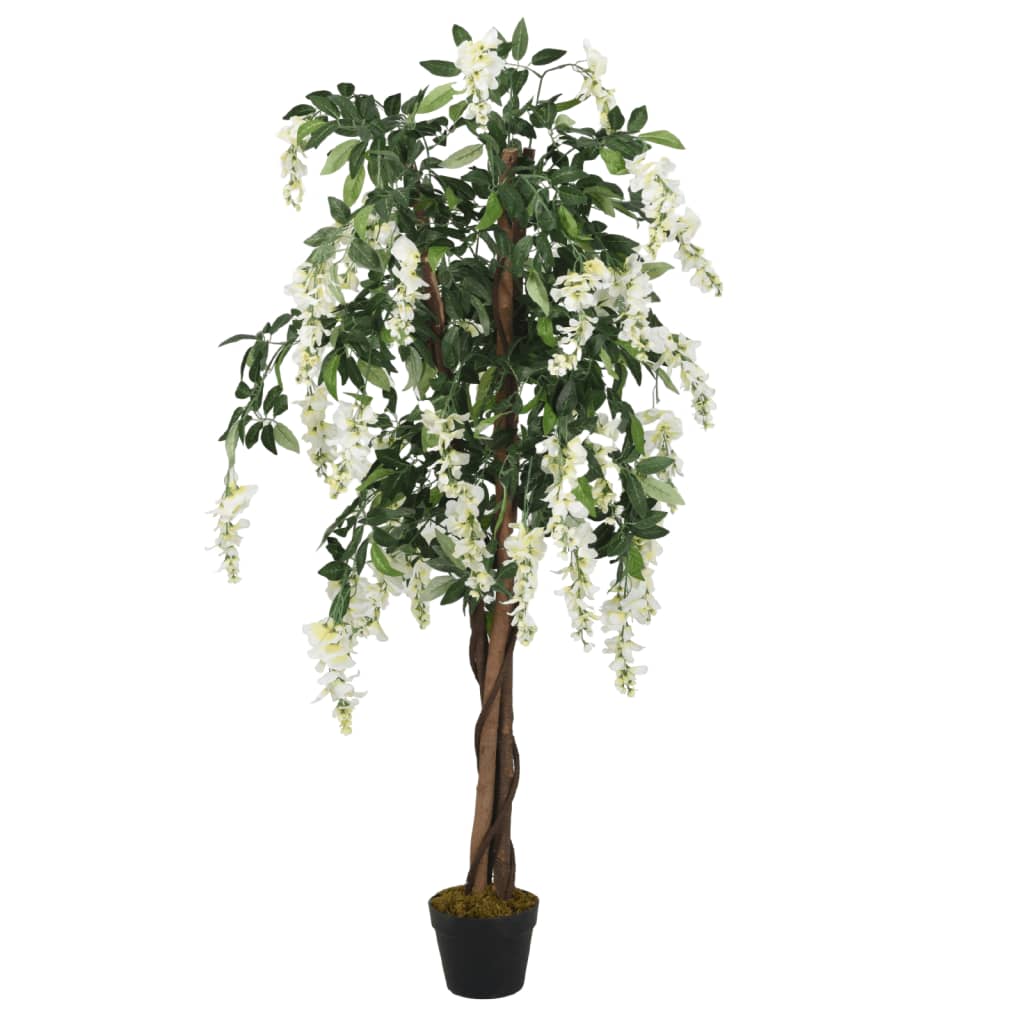 vidaXL Glyzinienbaum Künstlich 840 Blätter 150 cm Grün und Weiß