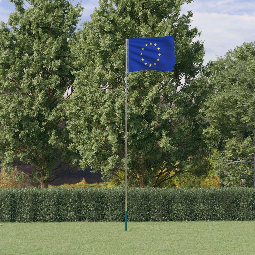 vidaXL Europaflagge mit Mast 5,55 m Aluminium