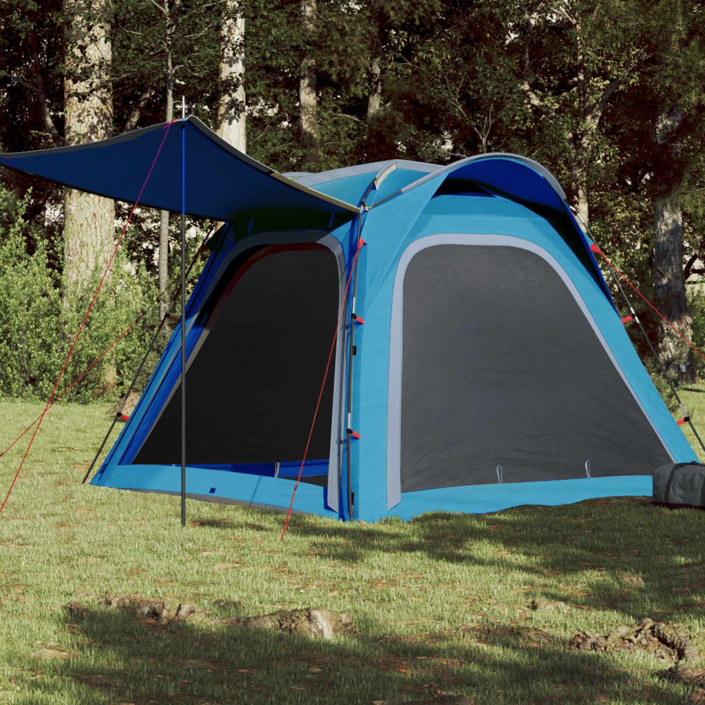vidaXL Campingzelt 4 Personen Blau 240x221x160 cm 185T Taft