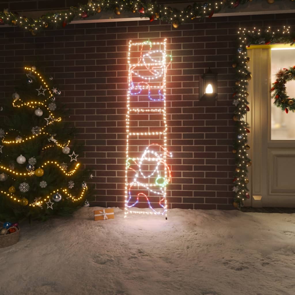 vidaXL LED-Silhouette Weihnachtsmann auf Leiter 552 LEDs 50x200 cm