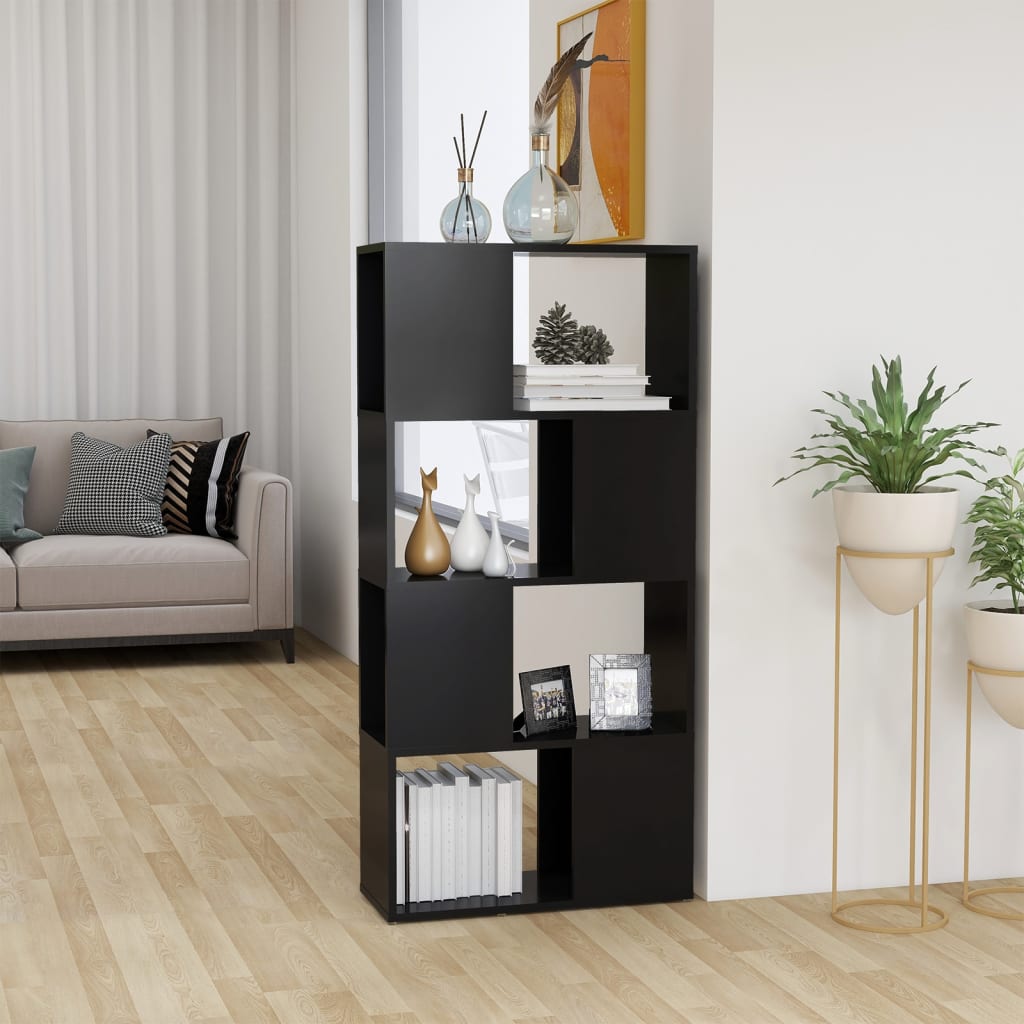 Bücherregal Raumteiler Grau 60x24x124,5 cm Holzwerkstoff