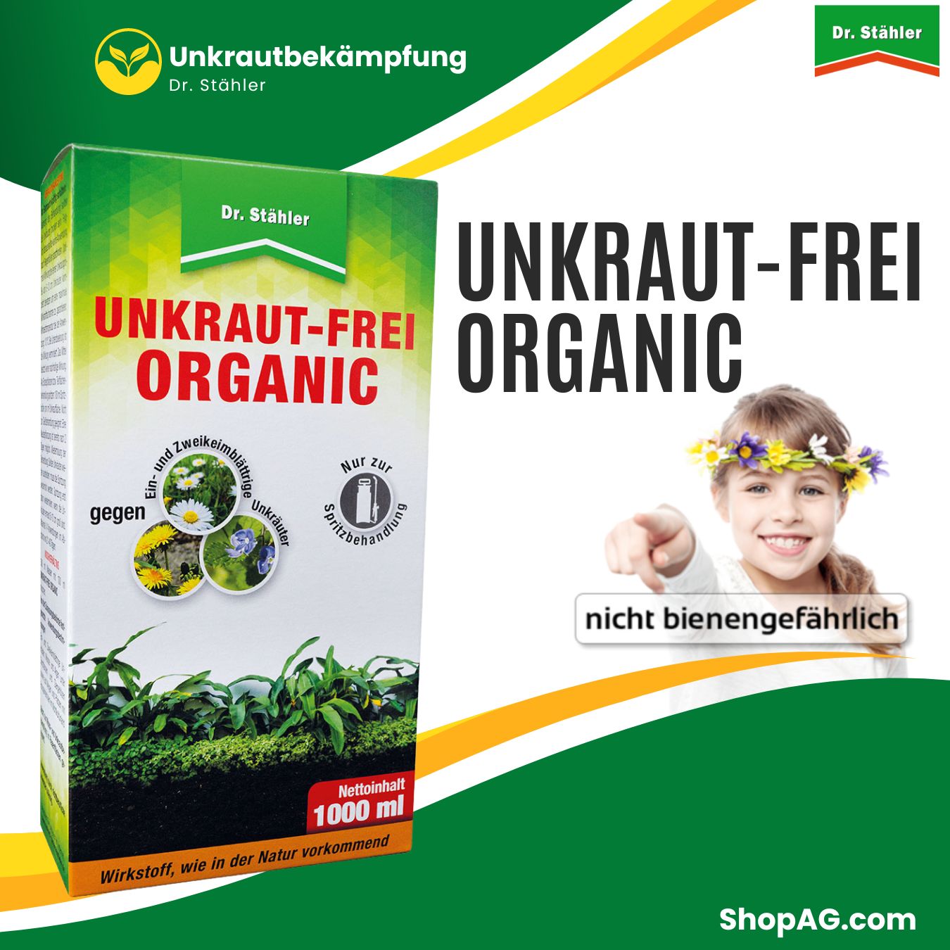 Unkraut - Frei ORGANIC 1Liter glyphosatfrei Unkraut EX Totalherbizid 
