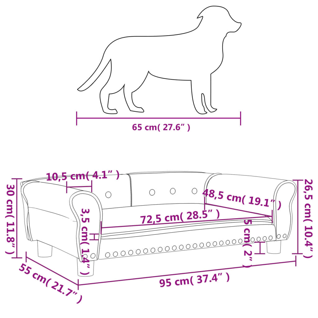Hundebett Hunde Couch Schlafplatz Sofa für Hunde Samt verschiedene Farben