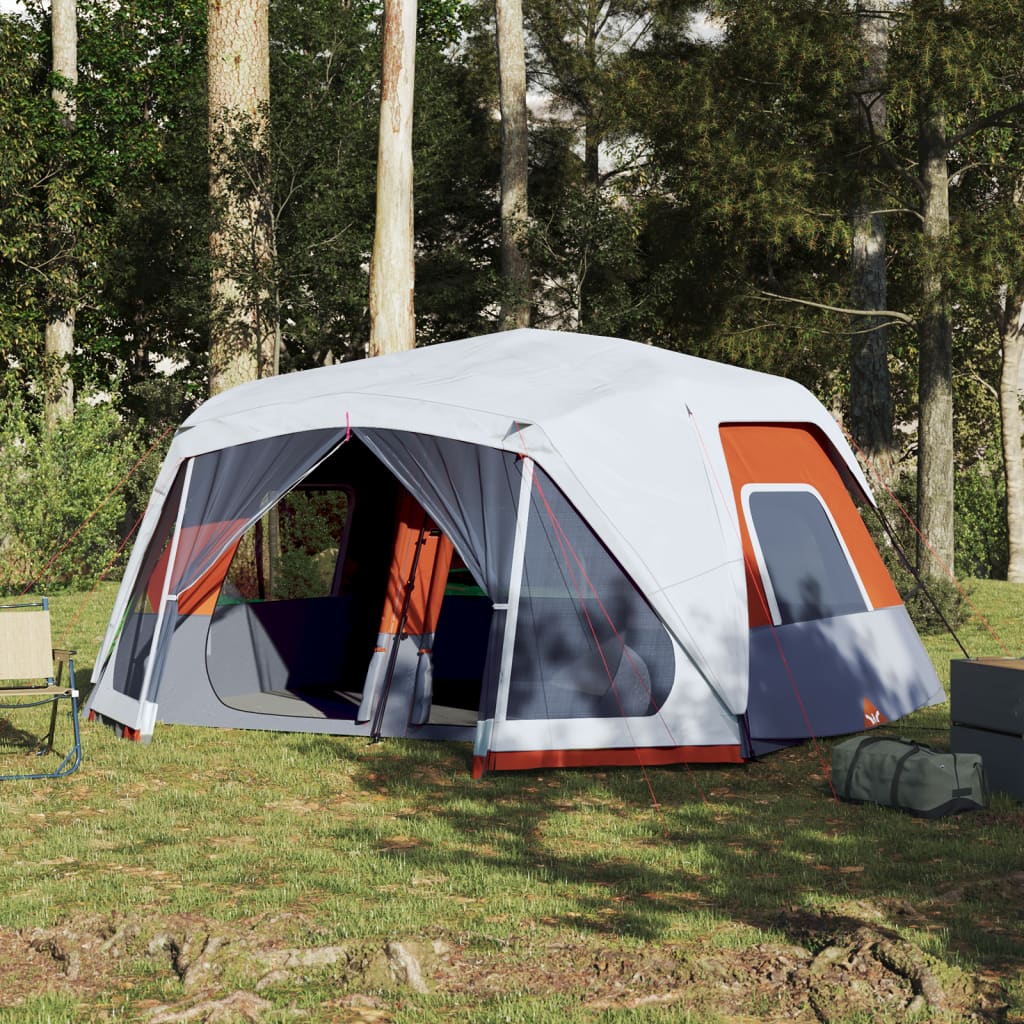 vidaXL Campingzelt mit LED Grau und Orange 443x437x229 cm