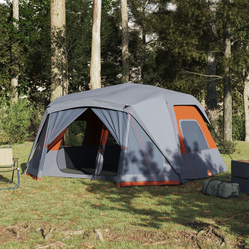 vidaXL Campingzelt 10 Personen Grau und Orange 443x437x229 cm