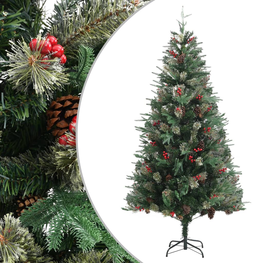 Weihnachtsbaum mit Zapfen Grün 225 cm PVC & PE 