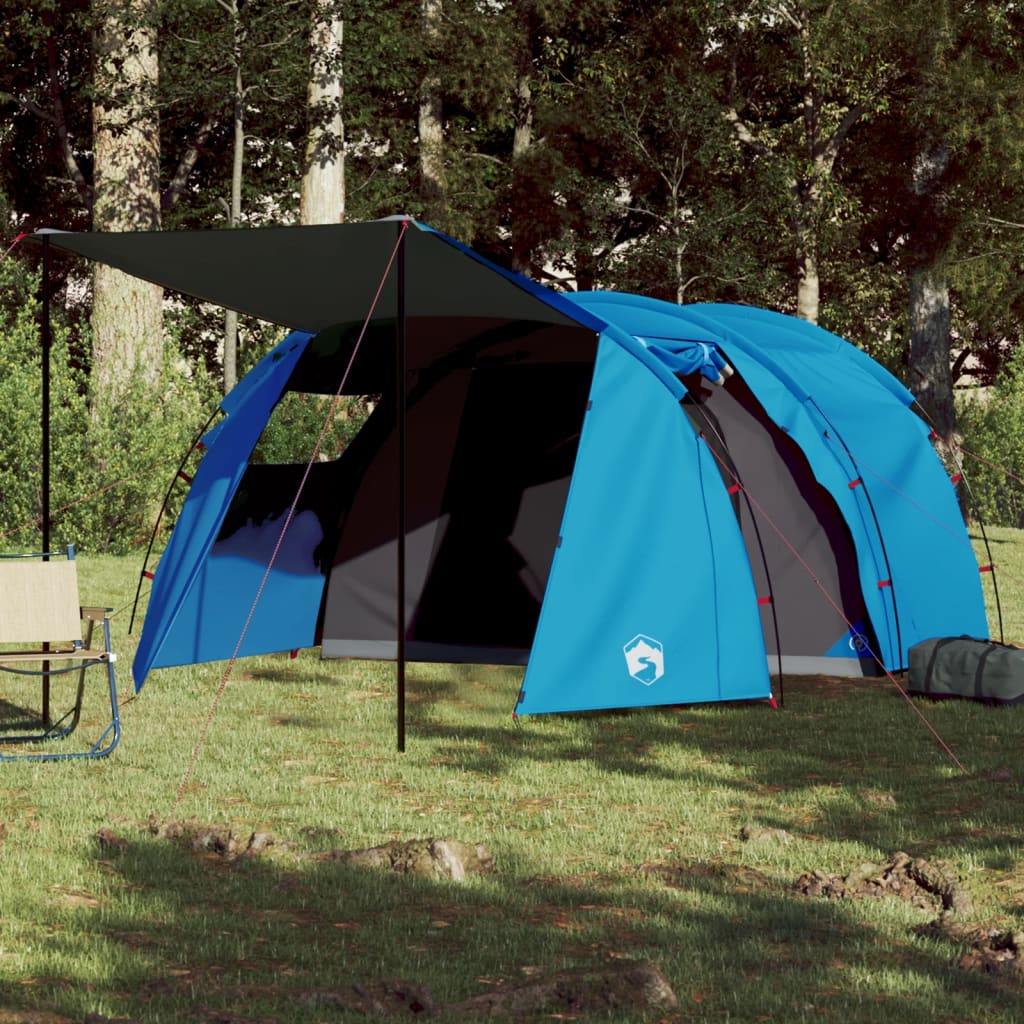 vidaXL Campingzelt 4 Personen Blau 420x260x153 cm 185T Taft