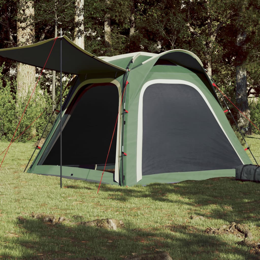 vidaXL Campingzelt 4 Personen Grün 240x221x160 cm 185T Taft