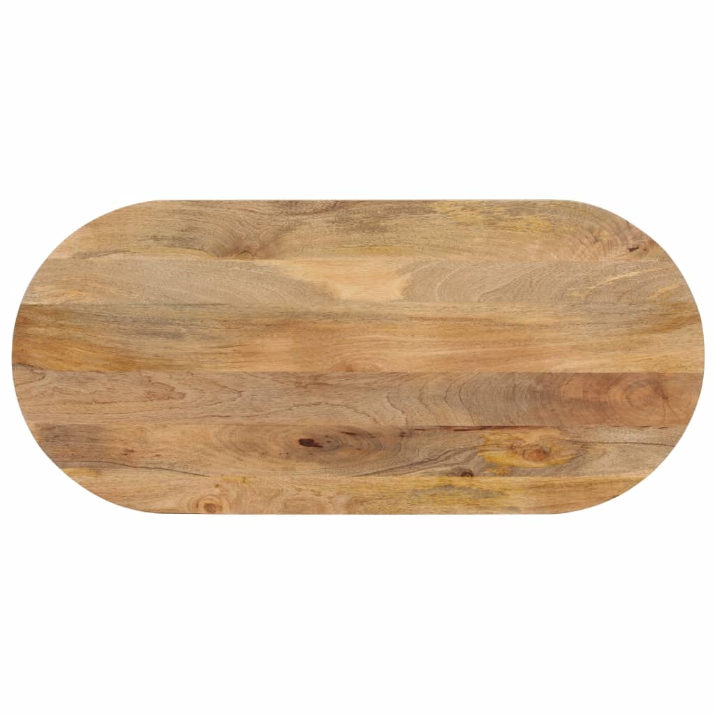 vidaXL Tischplatte 120x60x2,5 cm Oval Massivholz Mango