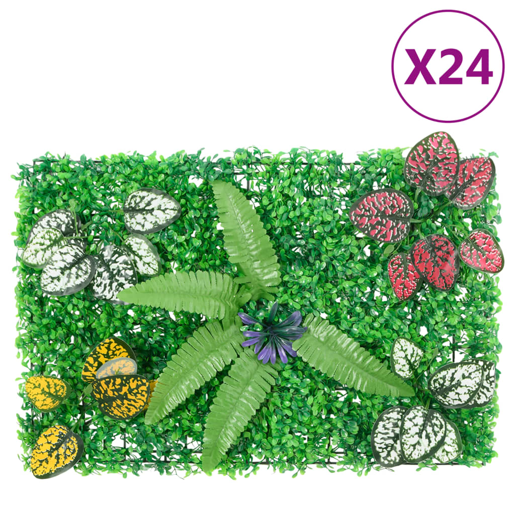  vidaXL Sichtschutz aus Kunstpflanzen 24 Stk. Grün 40x60 cm