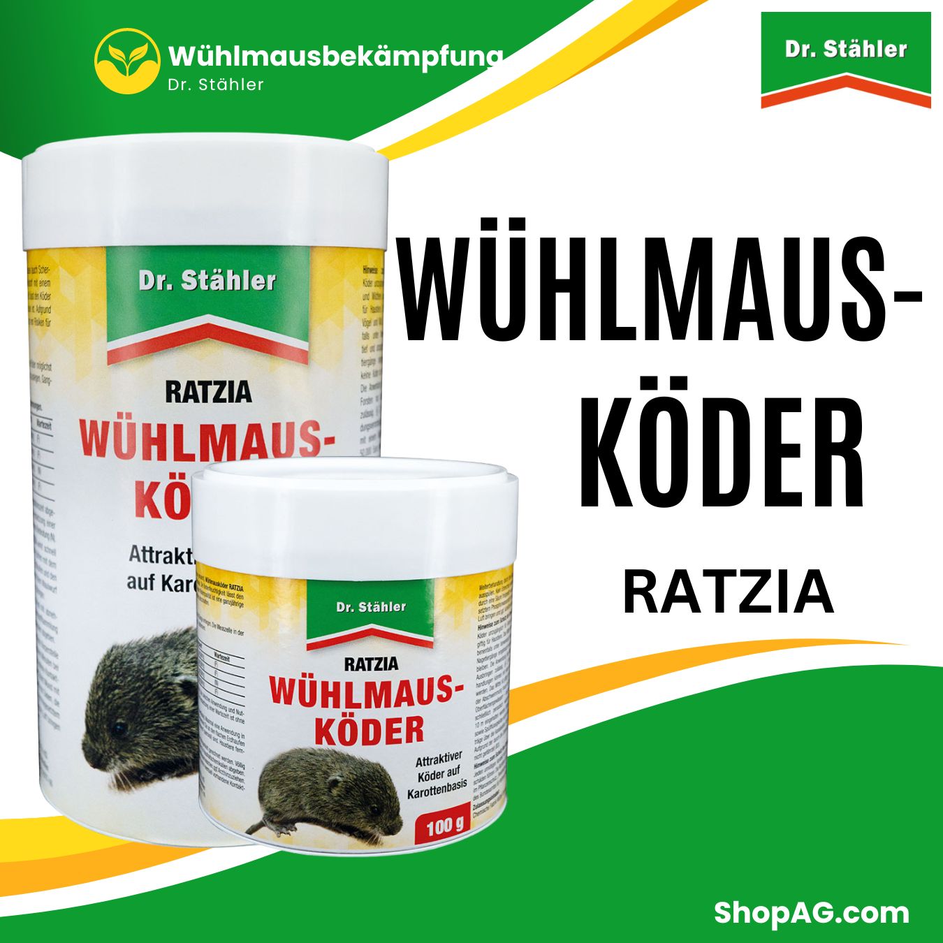 Wühlmaus Köder Ratzia 250gr. Dr. Stähler Wühlmausex 