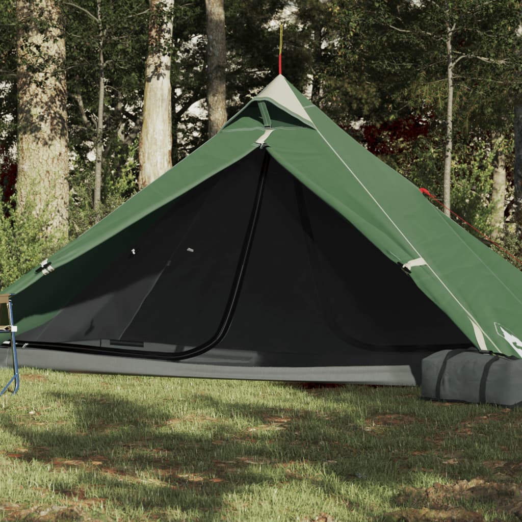 vidaXL Campingzelt 1 Person Grün 255x153x130 cm 185T Taft