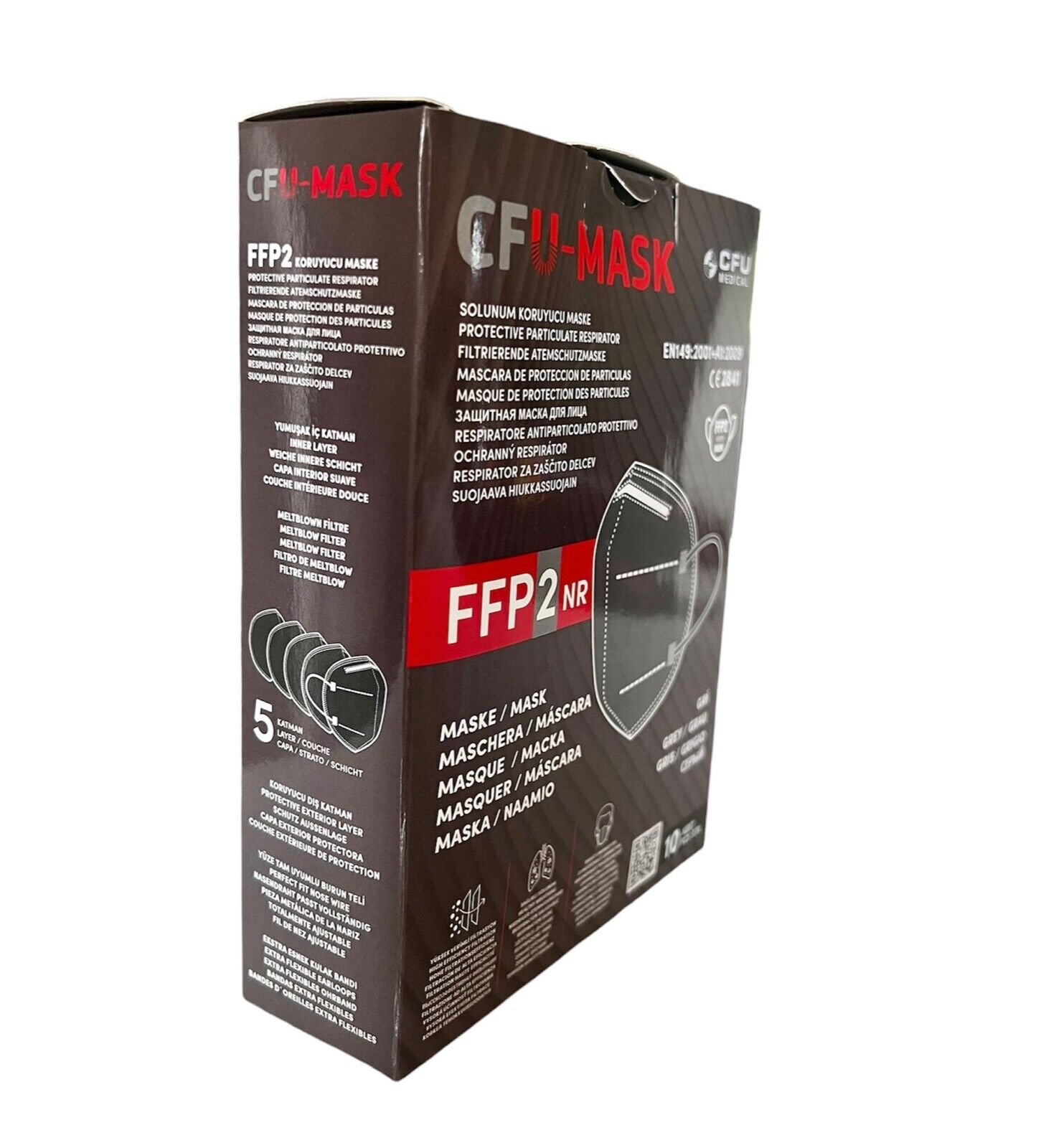 FFP2 Masken 10 Stück grau CE zertifiziert