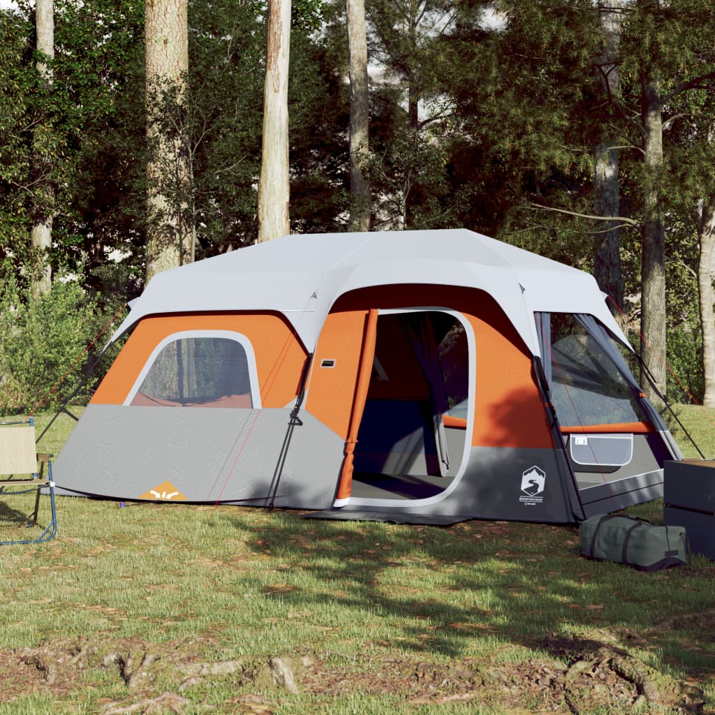 vidaXL Campingzelt mit LED Grau und Orange 441x288x217 cm