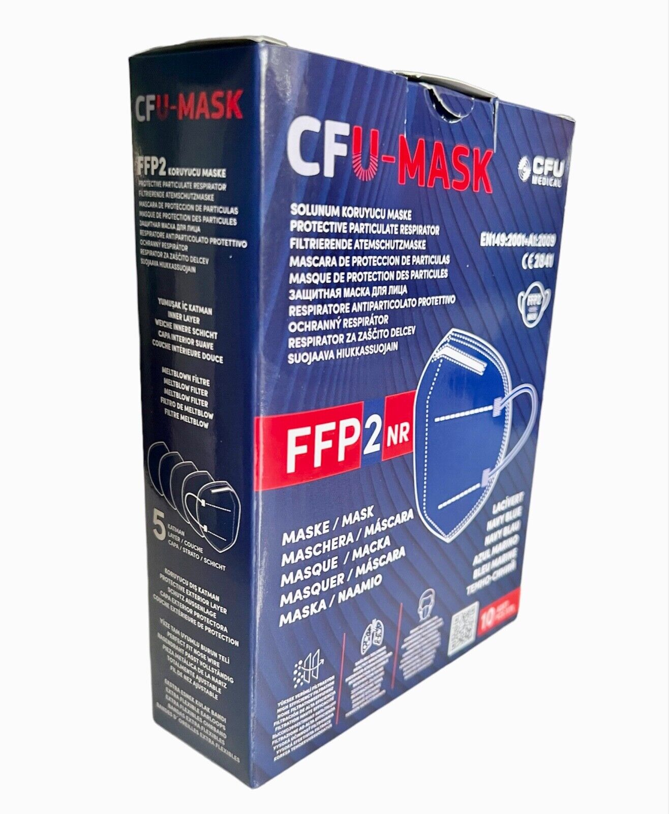FFP2 Masken 10 Stück blau CE zertifiziert