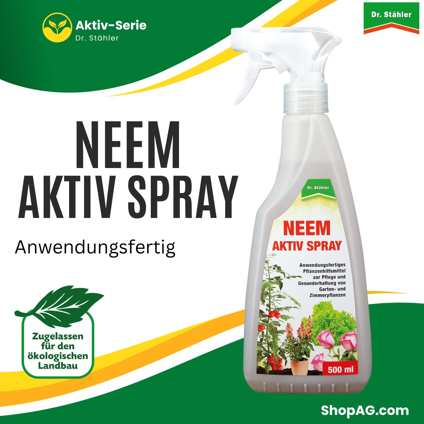 Neem Aktiv Spray anwendungsfertiges Pflanzenhilfsmittel mit bioaktiven Stoffen
