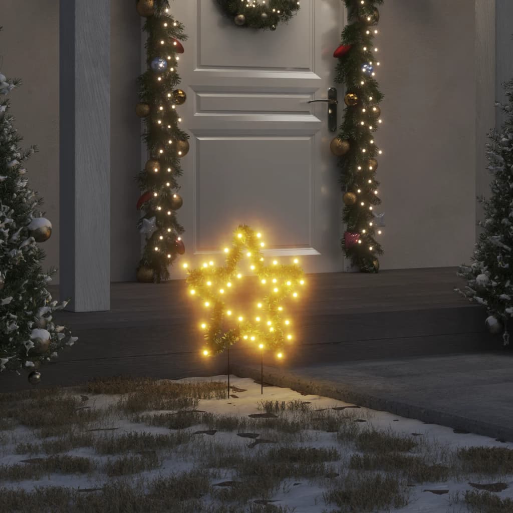 vidaXL Weihnachtssterne mit Erdspießen 3 Stk. 50 LEDs 29 cm